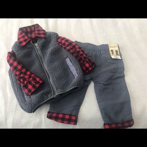 Wrangler Buffalo Plaid 3-Piece Outfit